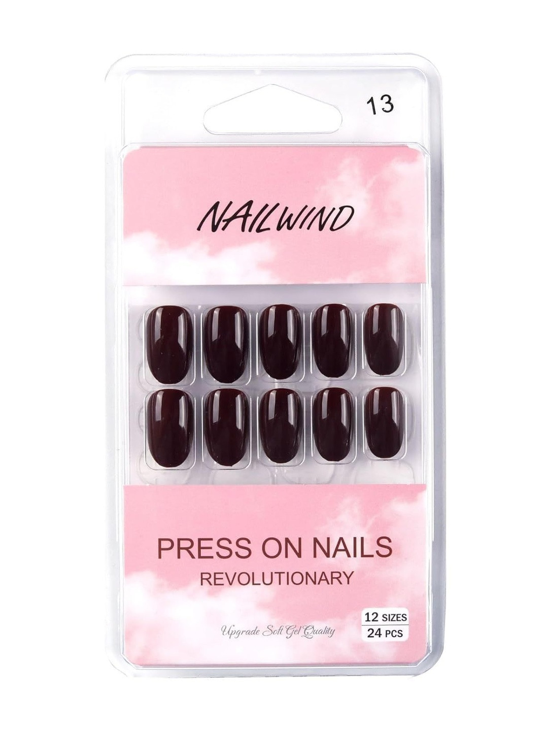 NAILWIND Set Of 24 Press On Reusable Nails - V-13