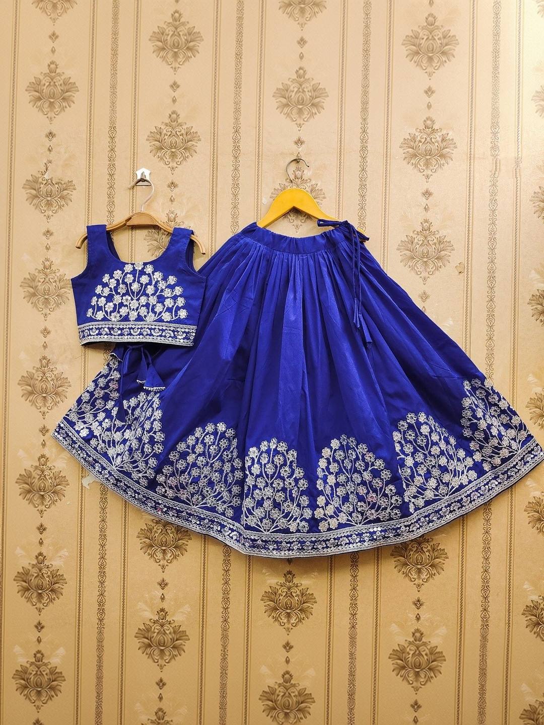 Helene Girls Embellished Sequinned Semi-Stitched Lehenga &