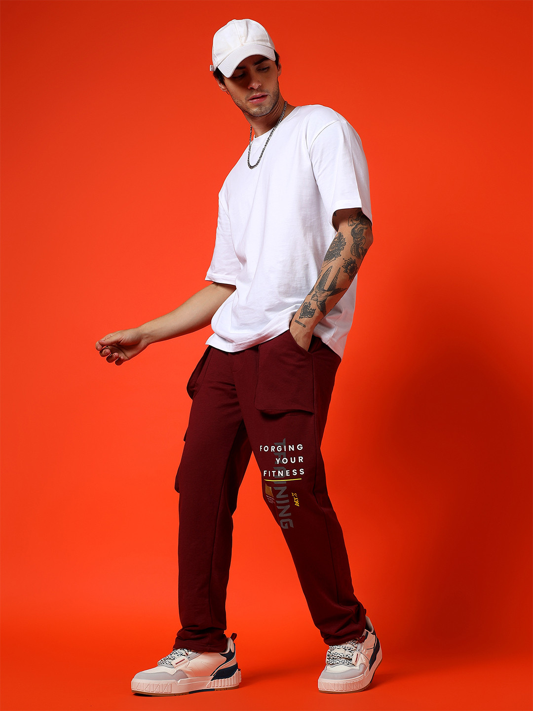 ALAKH HUB Men Cotton Mid-Rise Cargo Track Pants