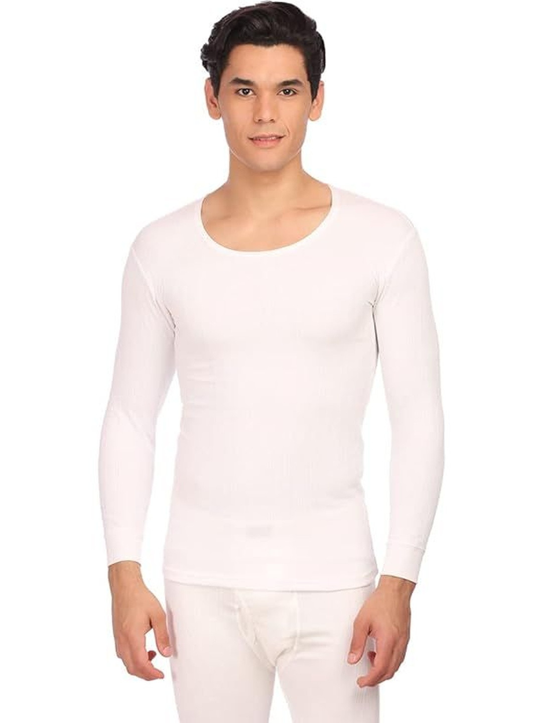 NEVA ESANCIA Men Ribbed Round Neck Full Sleeves Thermal Top