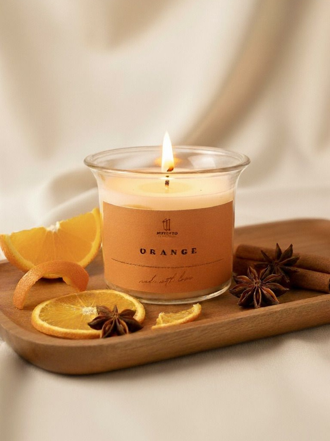 Eleven To Eleven Decor Orange & Orange 1 pieces Jar Candle