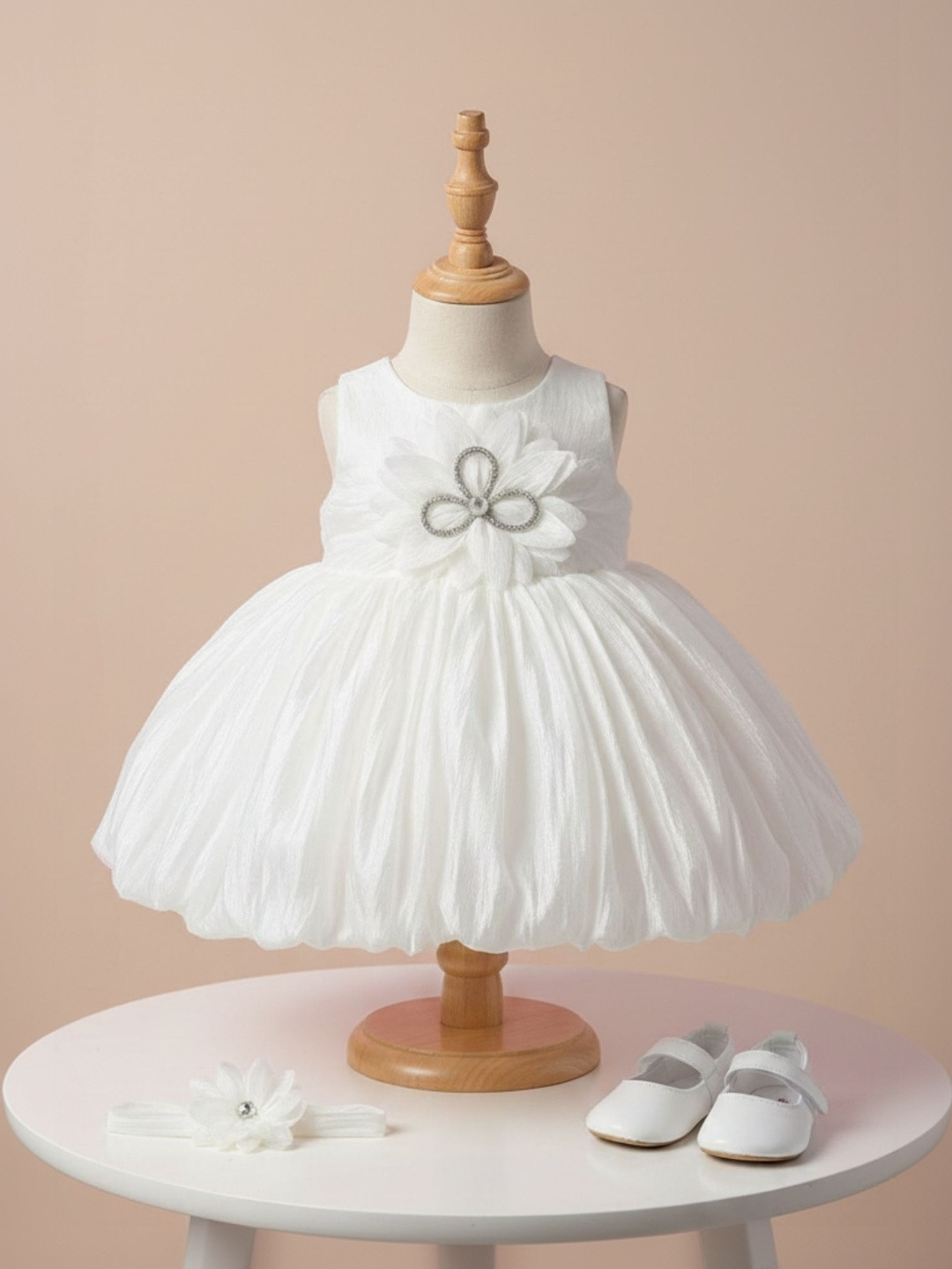 Lagorii Applique Crepe Fit & Flare Dress