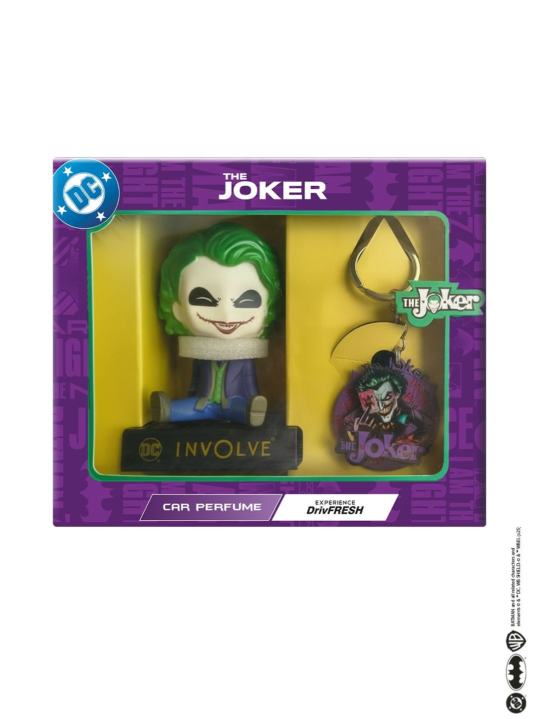 INVOLVE Official DC Merchandise Joker Bobblehead Car Perfume With Keychain - 30 g