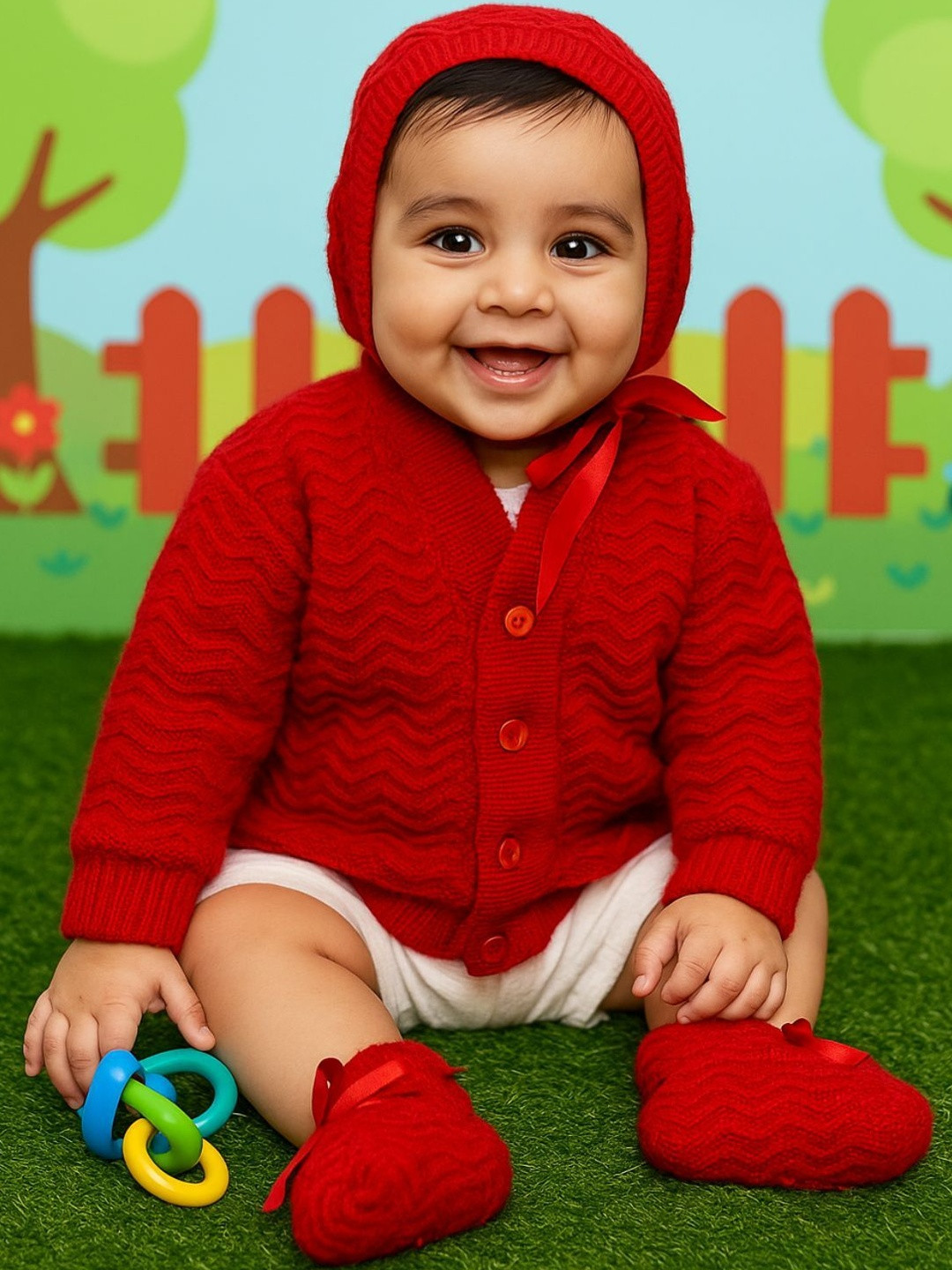 Little Angels Boys Cable Knit Woollen Cardigan