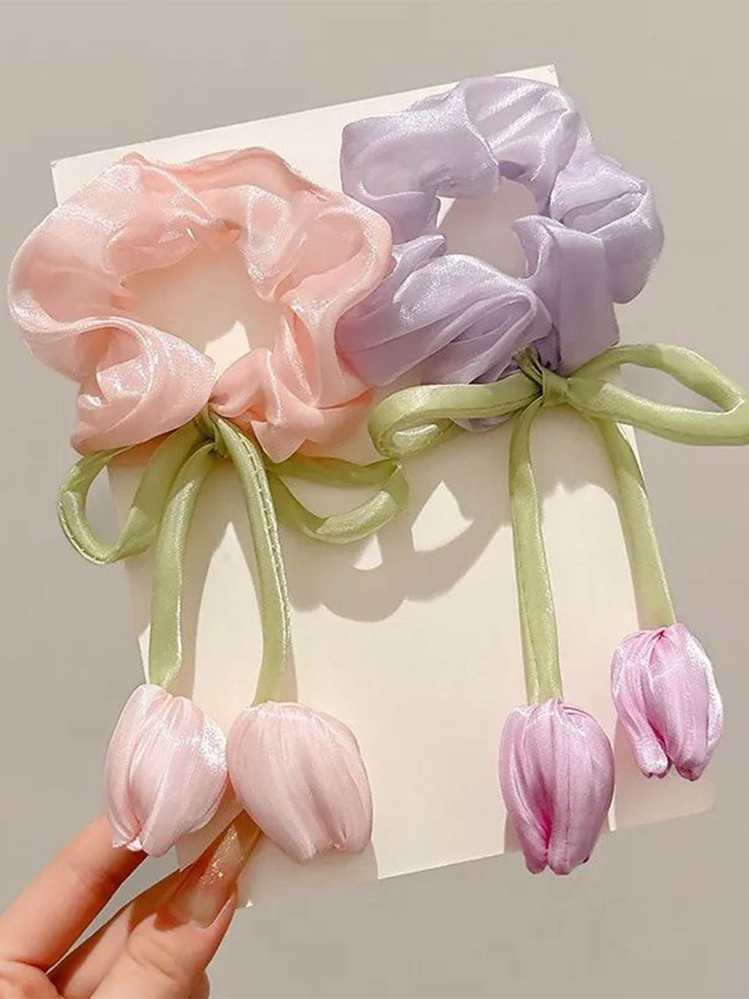 NAVMAV Women Set Of 2 Tulip Ponytail Holders