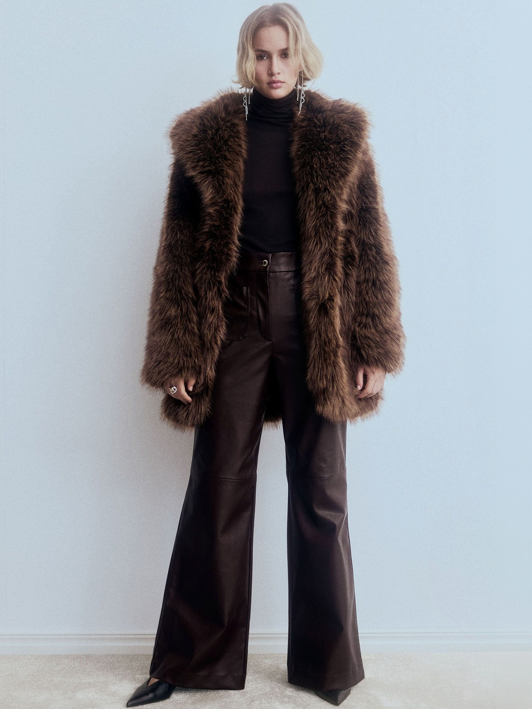 H&M Flared Coated Trousers