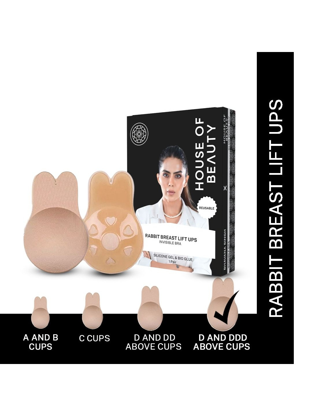 House of Beauty Set of 2 Detachable Reusable Stick-On Lingerie accessories