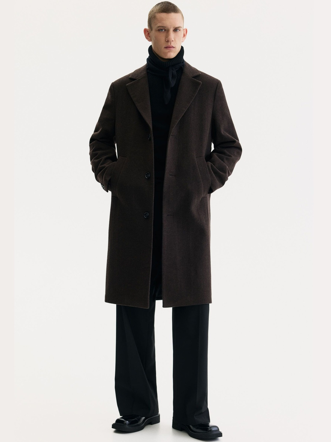 H&M Single-Breasted Wool-Blend Coat