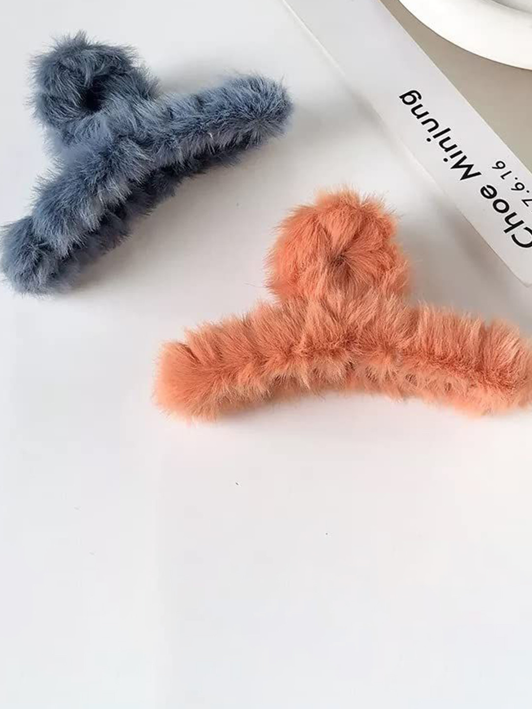 Axpro Women Set of 6 Plush Fur Grip T Shape Hair Claw Clip
