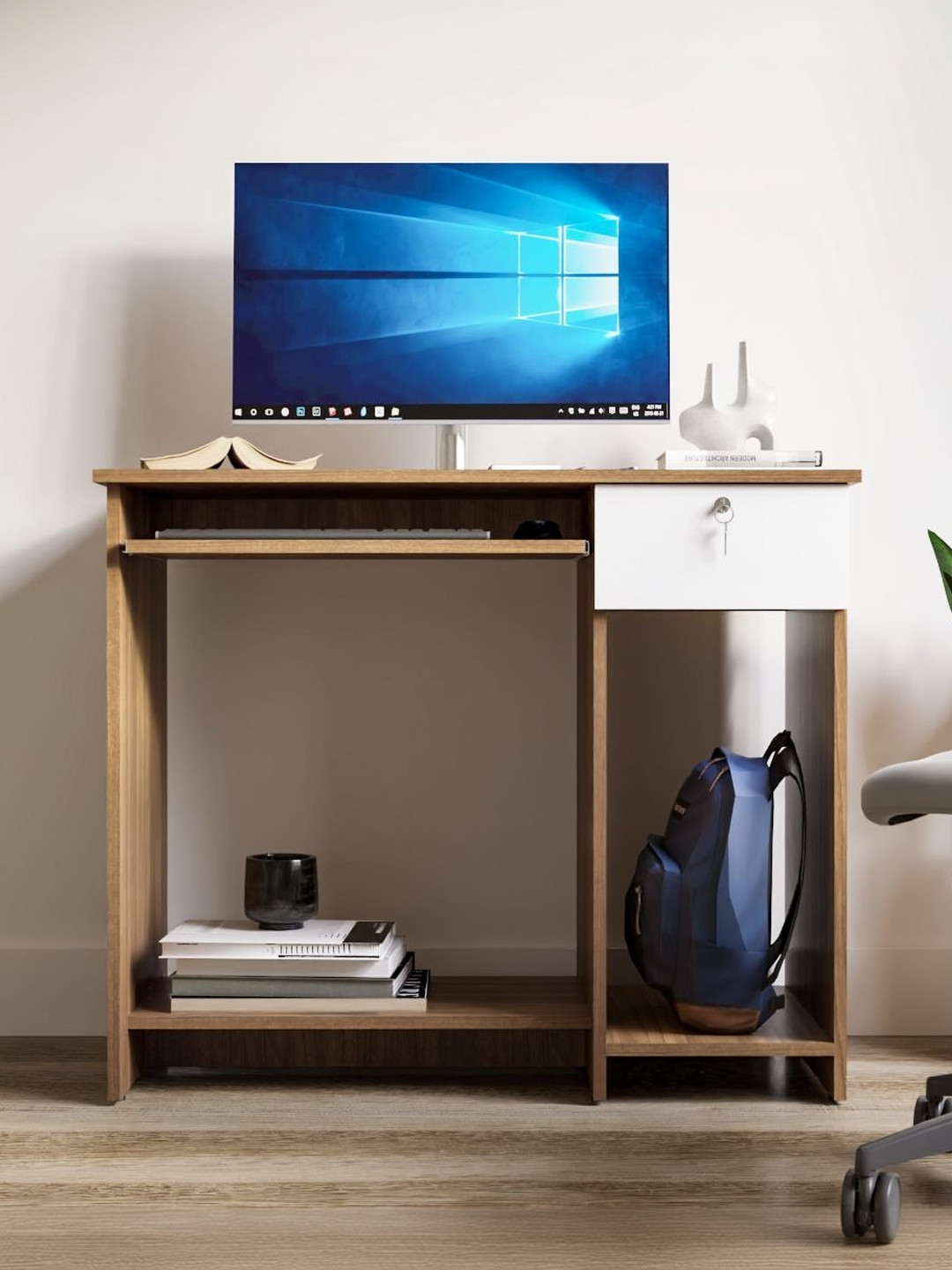 neuspace Brown Engineered Wood Computer Desk