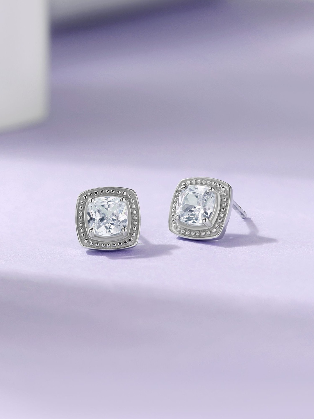 Ornate Jewels Square Studs Earrings