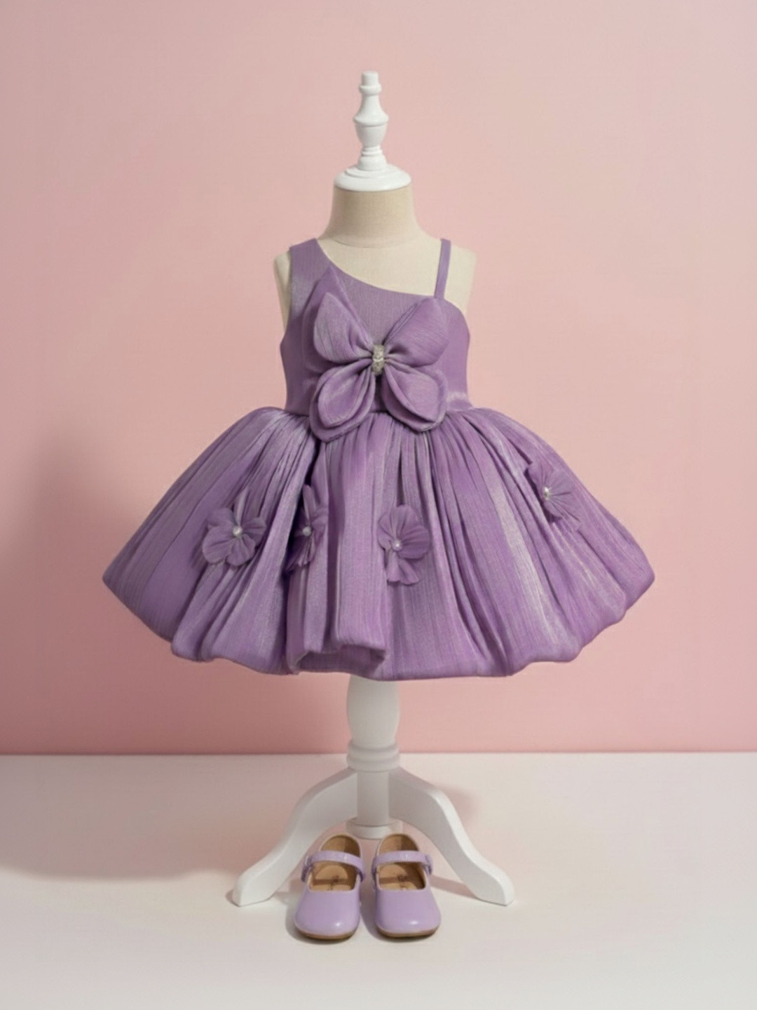 Lagorii Applique Crepe Fit & Flare Dress