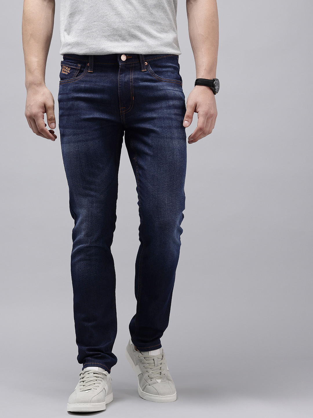 U.S. Polo Assn. Denim Co. Men Brandon Slim Tapered Fit Light Fade Stretchable Jeans