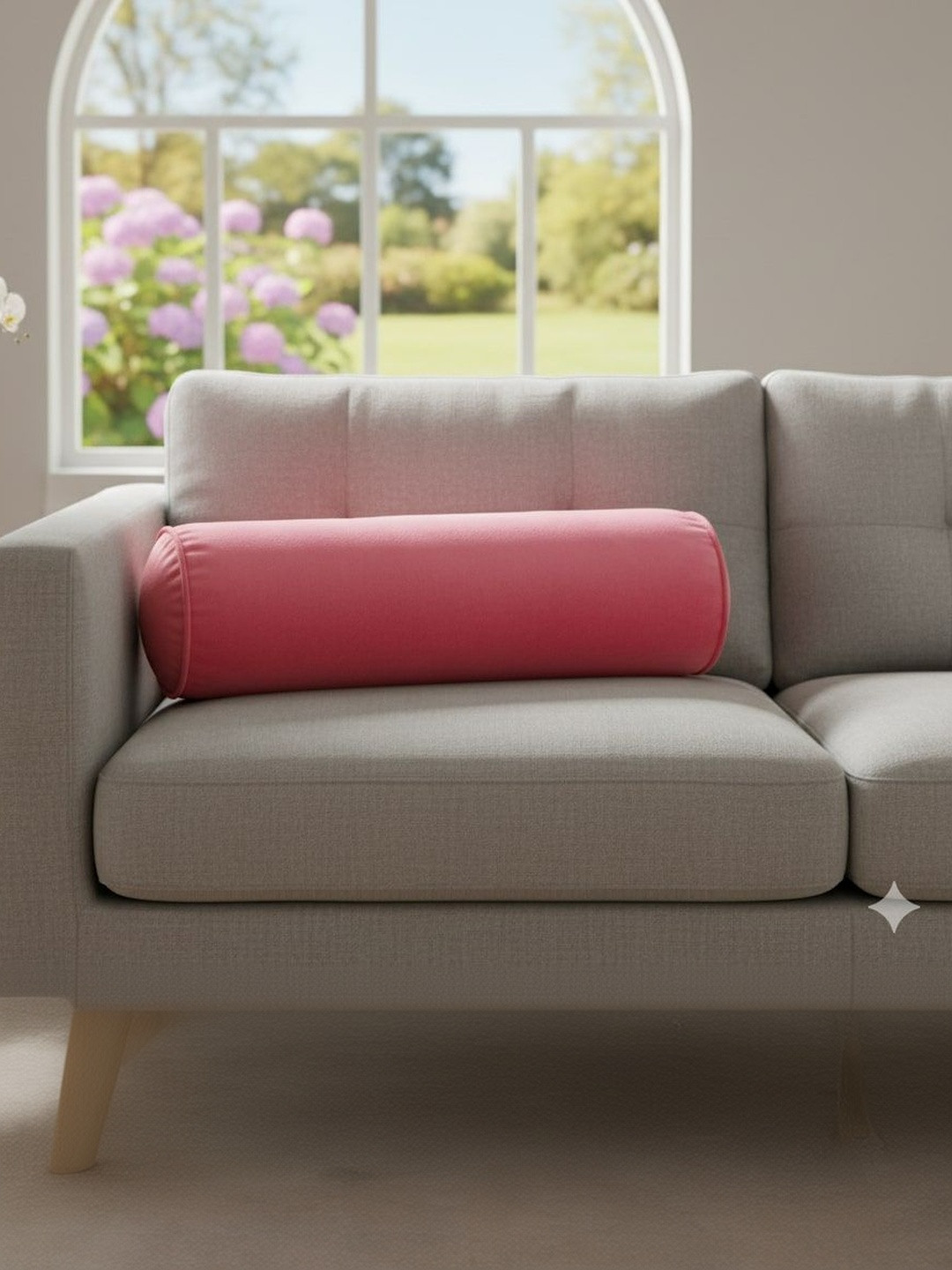 PILLOW TREE Kalyani Fillers Velvet Cylindrical Bolster