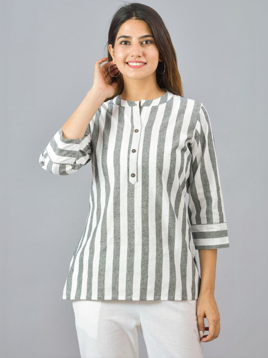 ETC X D To D Life Style Striped Cotton Top