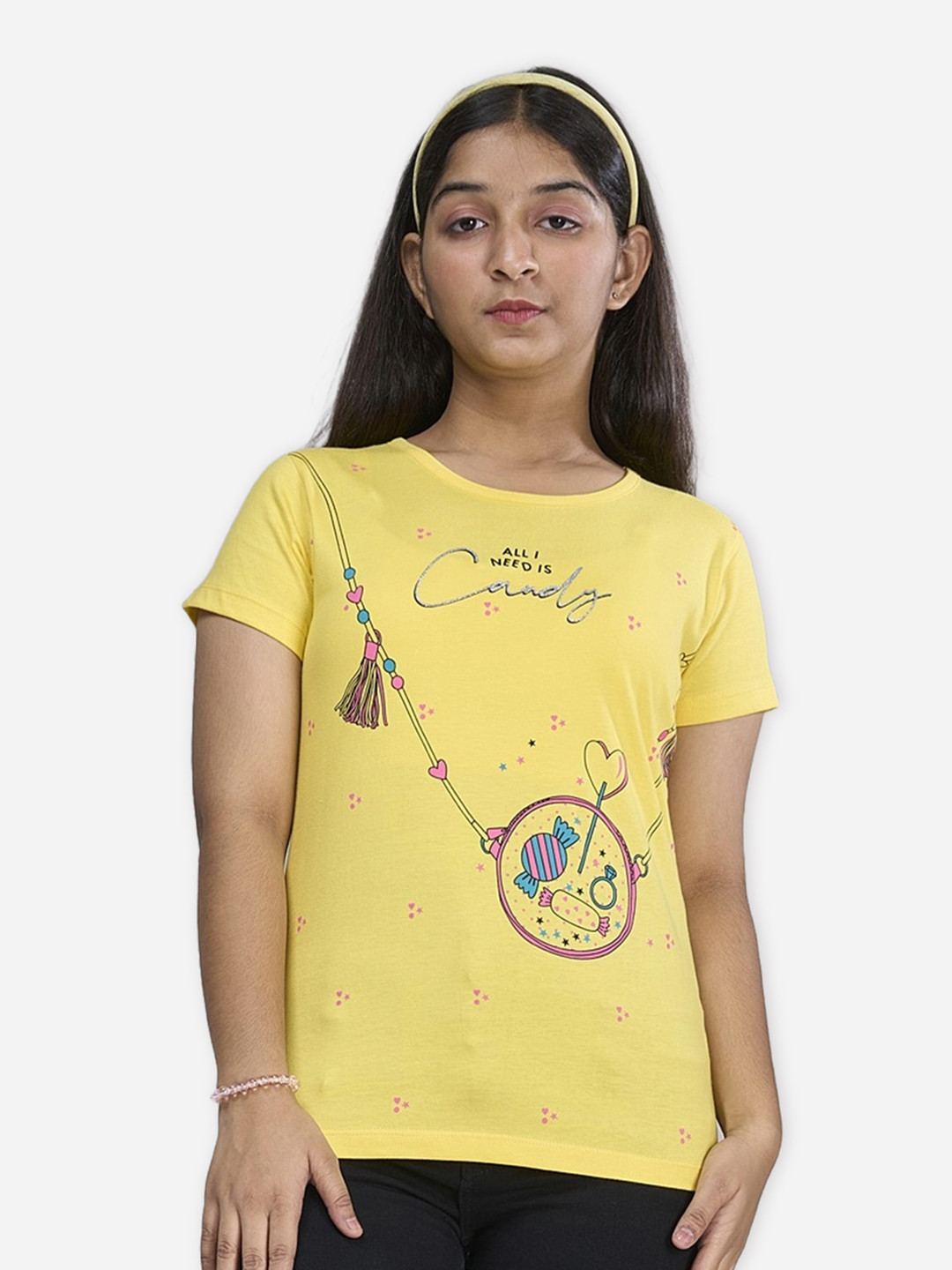 ZUNIORS SSC Kids-Unisex Yellow Cotton Printed Tshirts