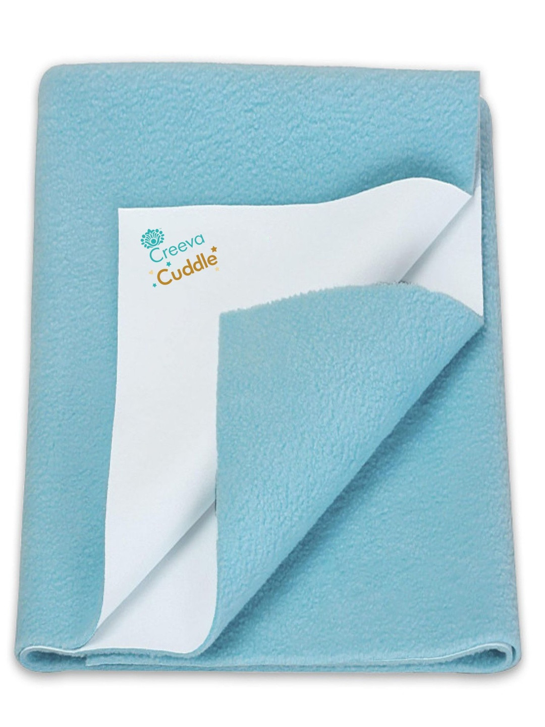 Creeva Cuddle Blue Waterproof & Breathable Fleece Dry Sheet Mattress Protector