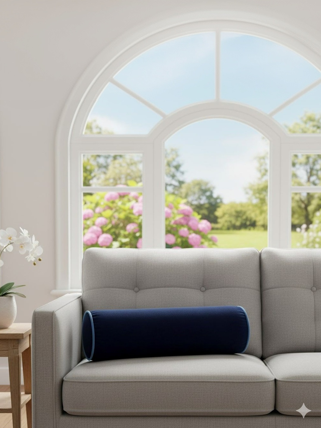 PILLOW TREE Velvet Cylindrical Bolster