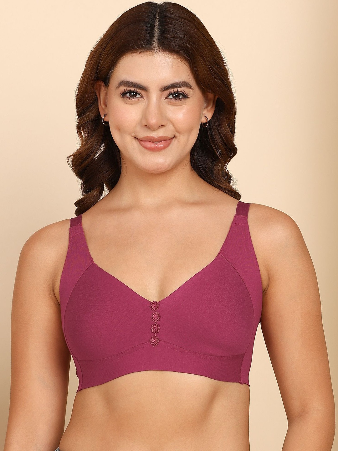 DressBerry M-Frame Non-Padded Cotton Bonded Seamless Minimiser Bra