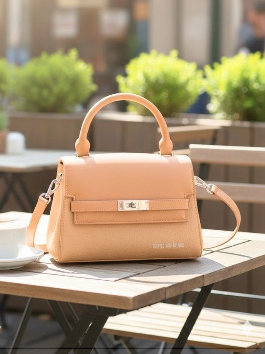 Textile and Beyond Textured PU Structured Handheld Bag