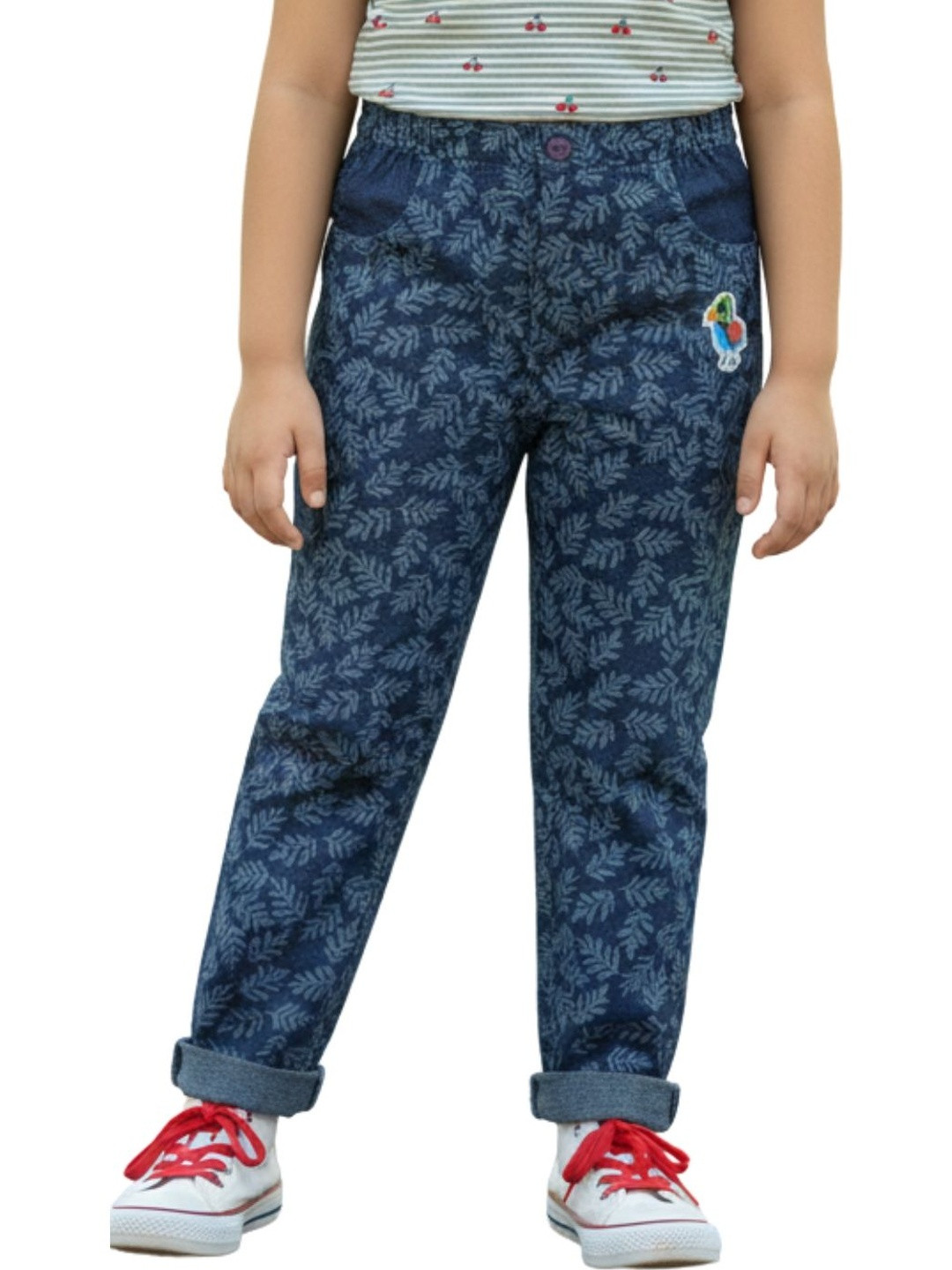 Pranava Unisex Kids Printed Relaxed Corduroy Chinos Trousers