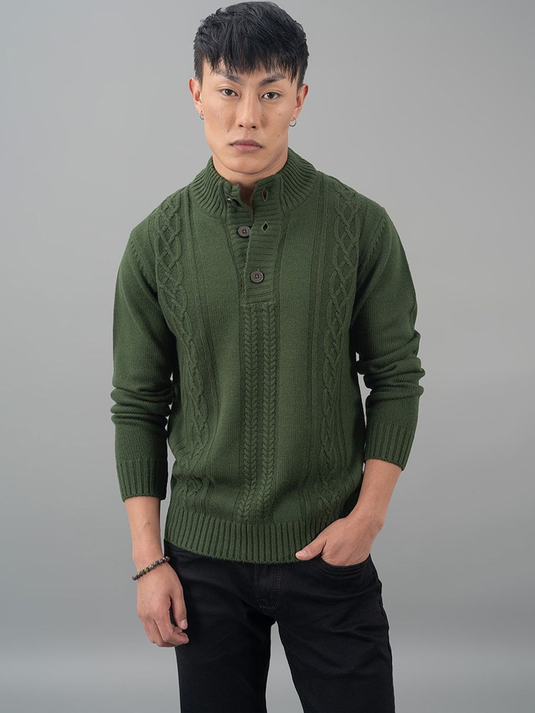 Rookies Men Cable Knit Pullover