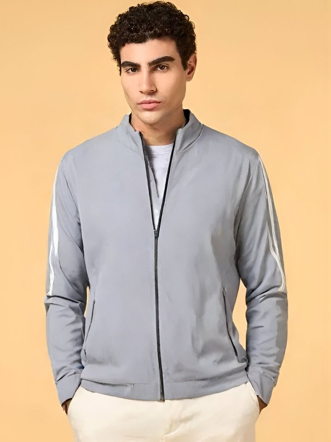 KARL FOERSTER Men Striped Lightweight Sporty Jacket