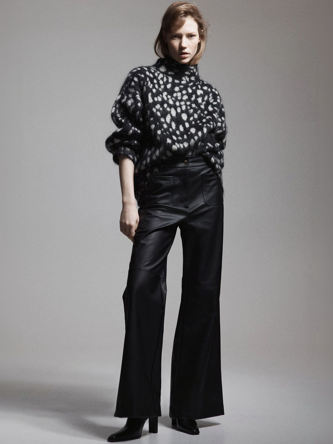 H&M Flared Coated Trousers
