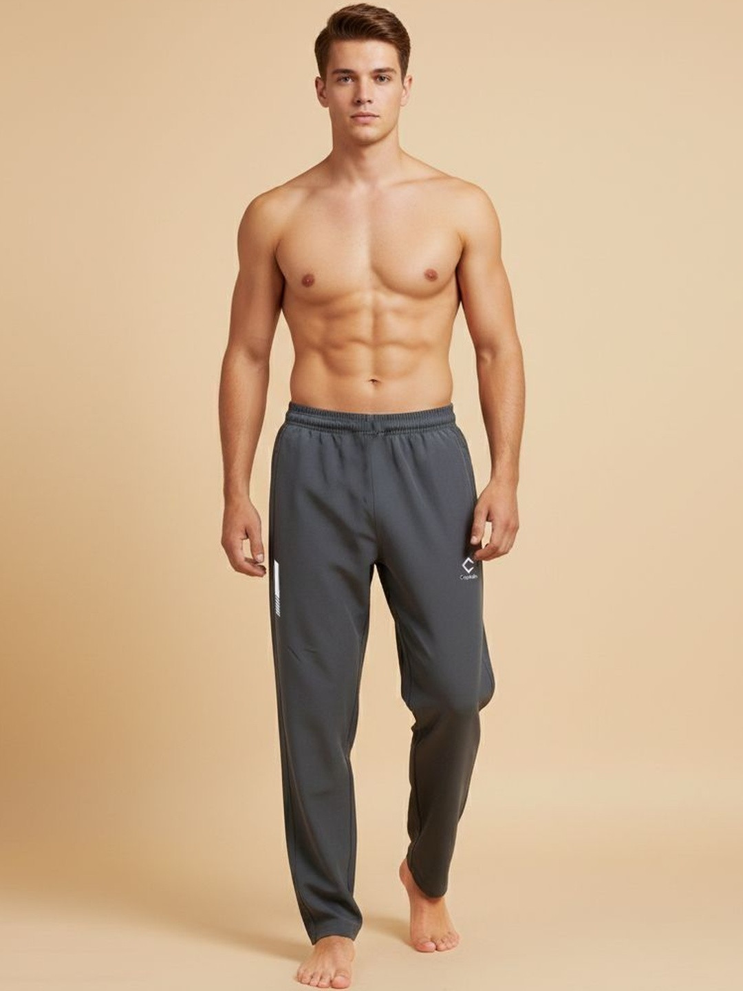 CAPTAIN Men Cotton Mid-Rise Lightweight Breathable Joggers