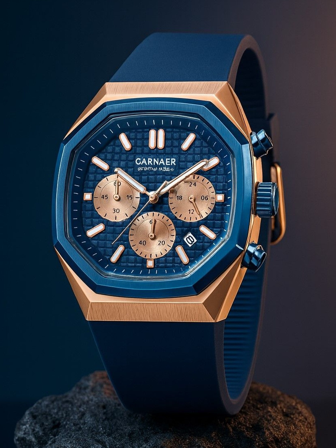 Carnaer Men Embellished Dial & Wrap Around Straps Analogue Watch CN-8310-Blu-RsGld