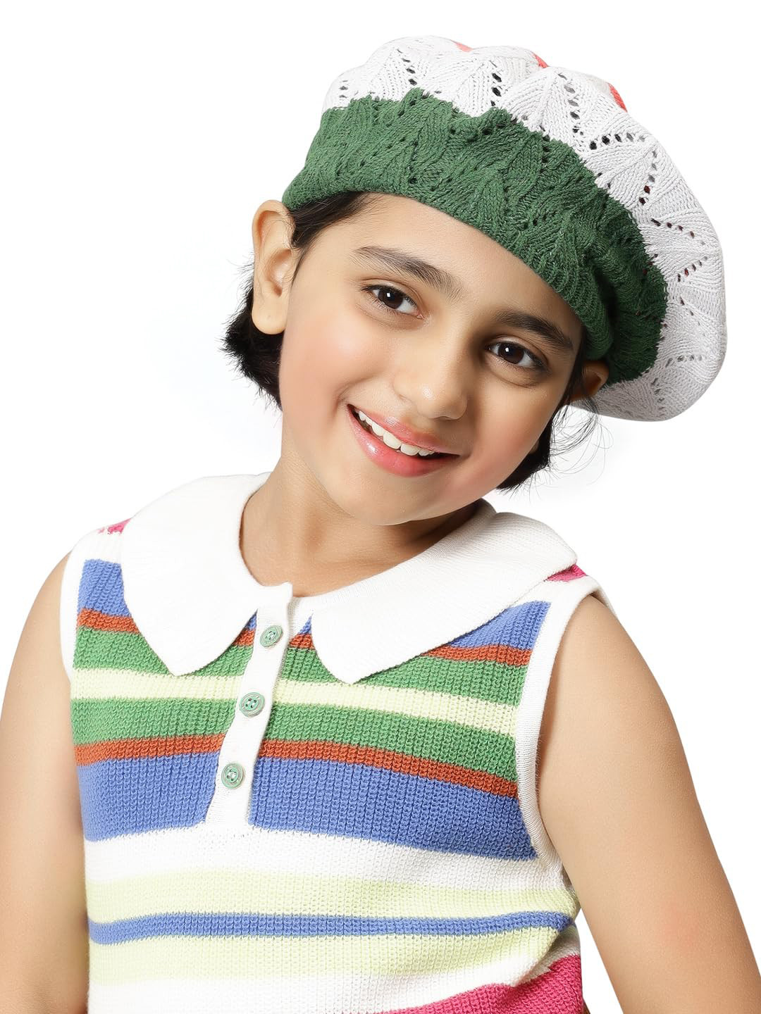 Bharatasya Girls Cotton French Beret Beanie
