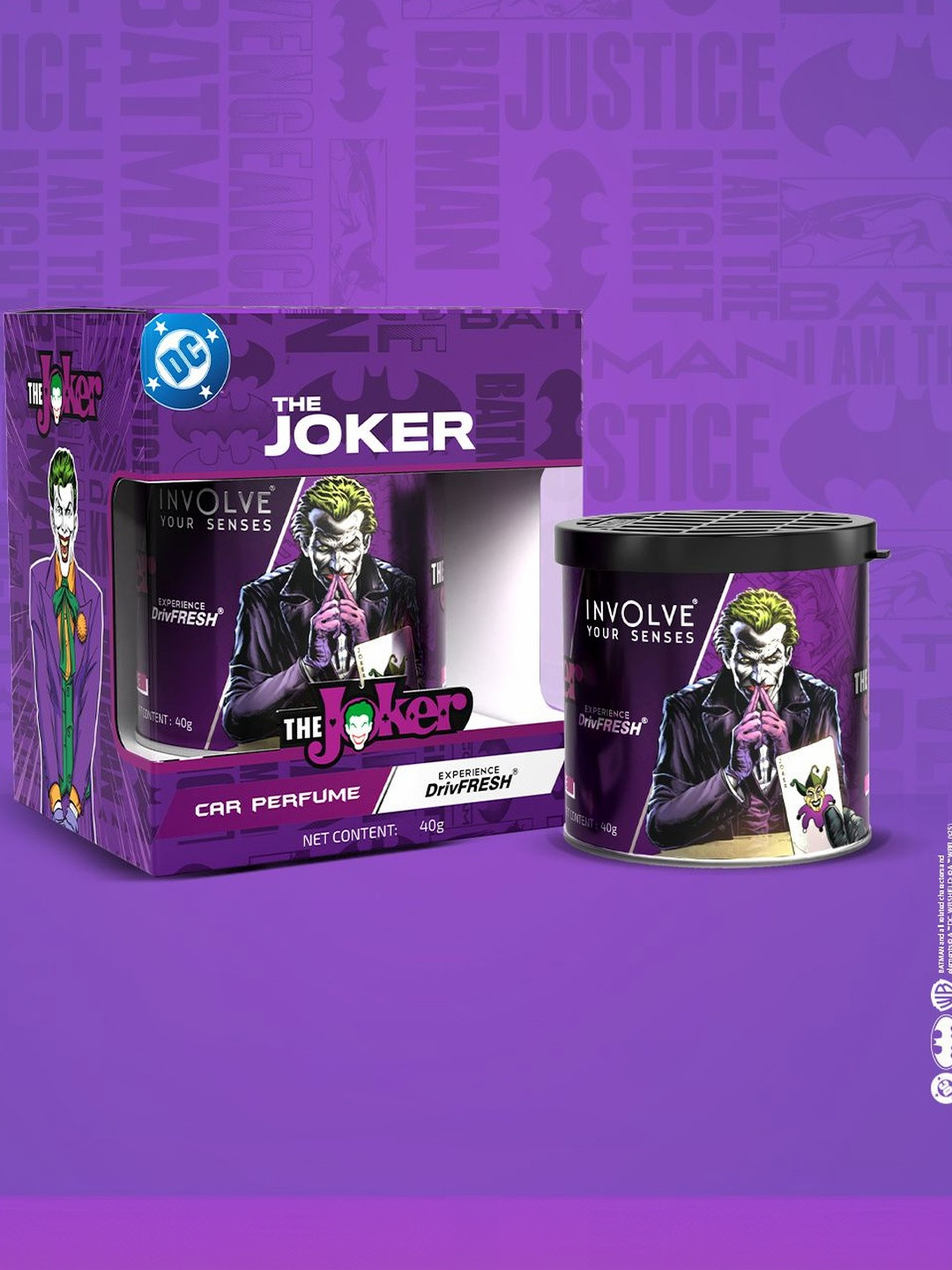 INVOLVE Purple Joker Tin Can Car Perfume - 40 g