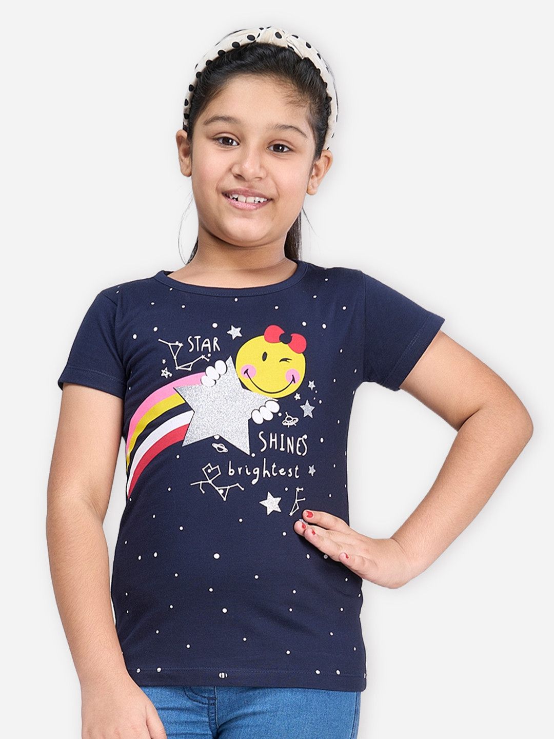 ZUNIORS SSC Kids-Unisex Navy Blue Cotton Printed Tshirts