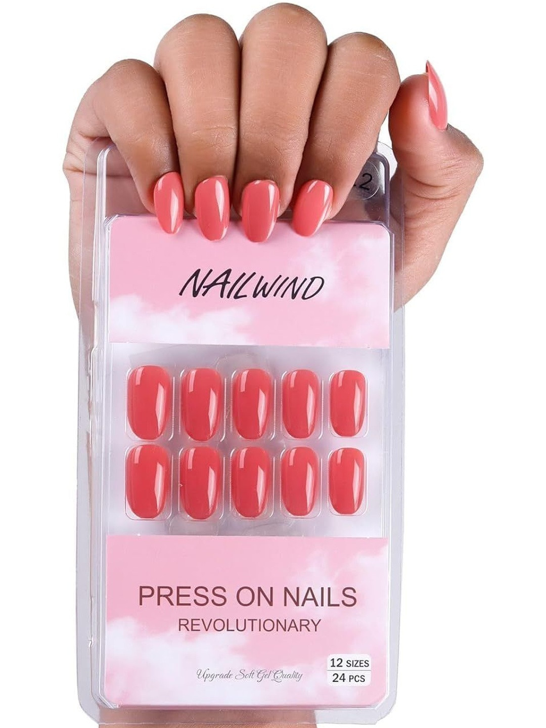 NAILWIND Set Of 24 Press On Nails - Pink - V-22