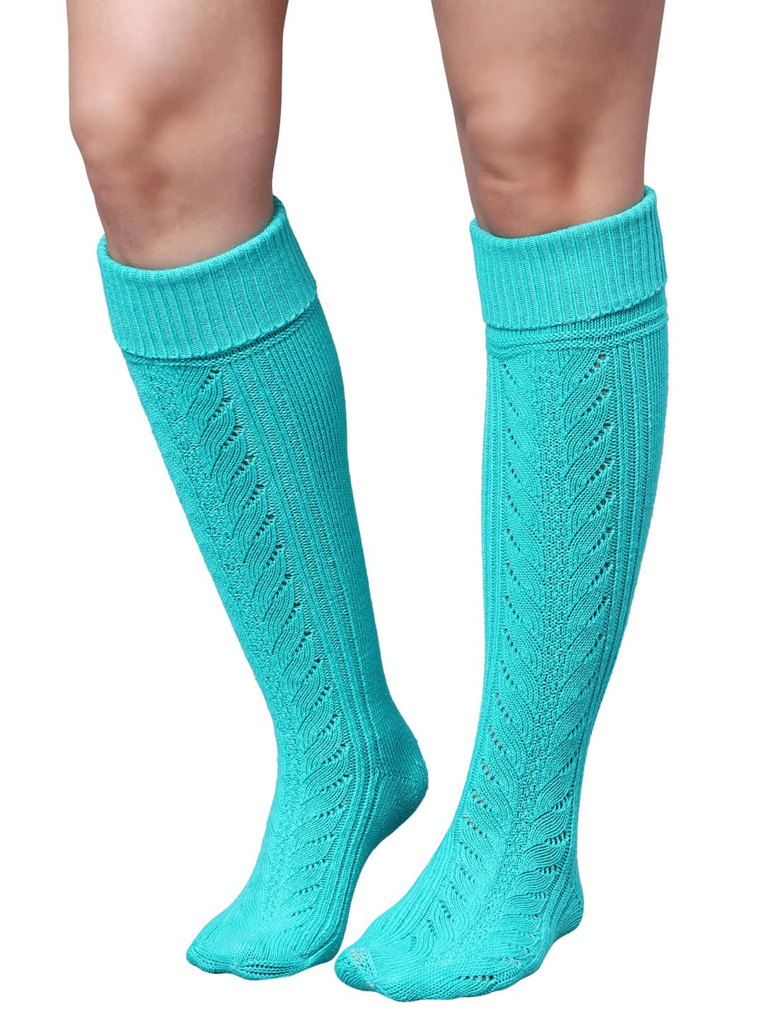 Bharatasya Women Patterned Cotton Knee Length Winter Socks