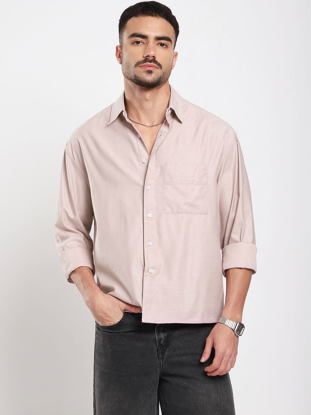 VASTRADO Men Classic Boxy Casual Shirt