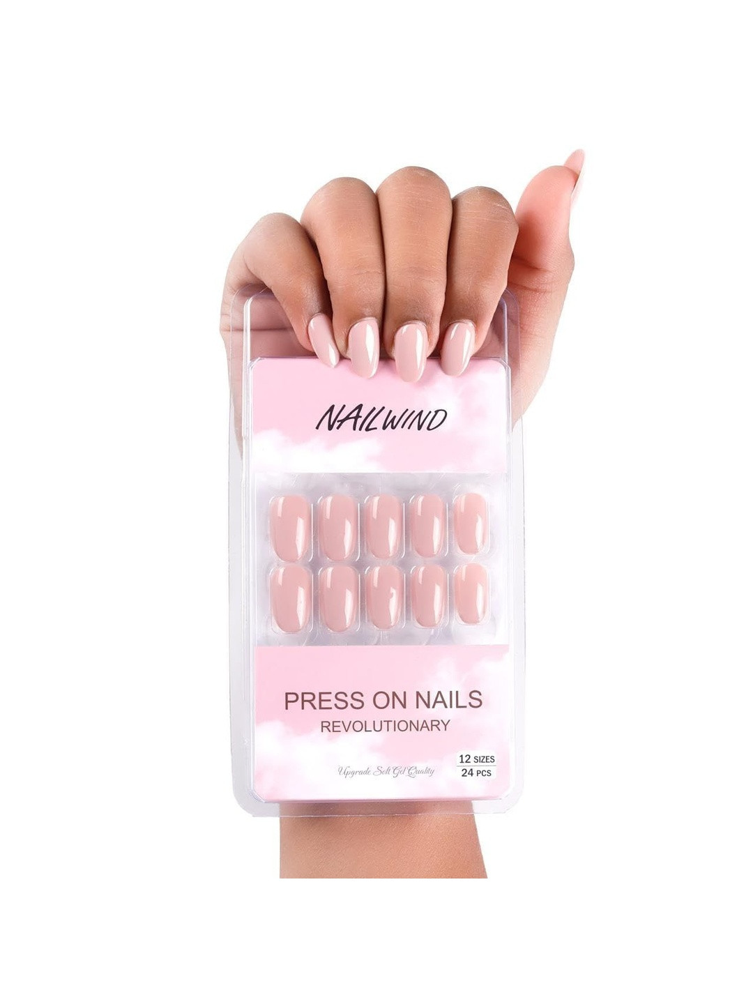 NAILWIND Set Of 24 Press On Nails - Rose - V-2