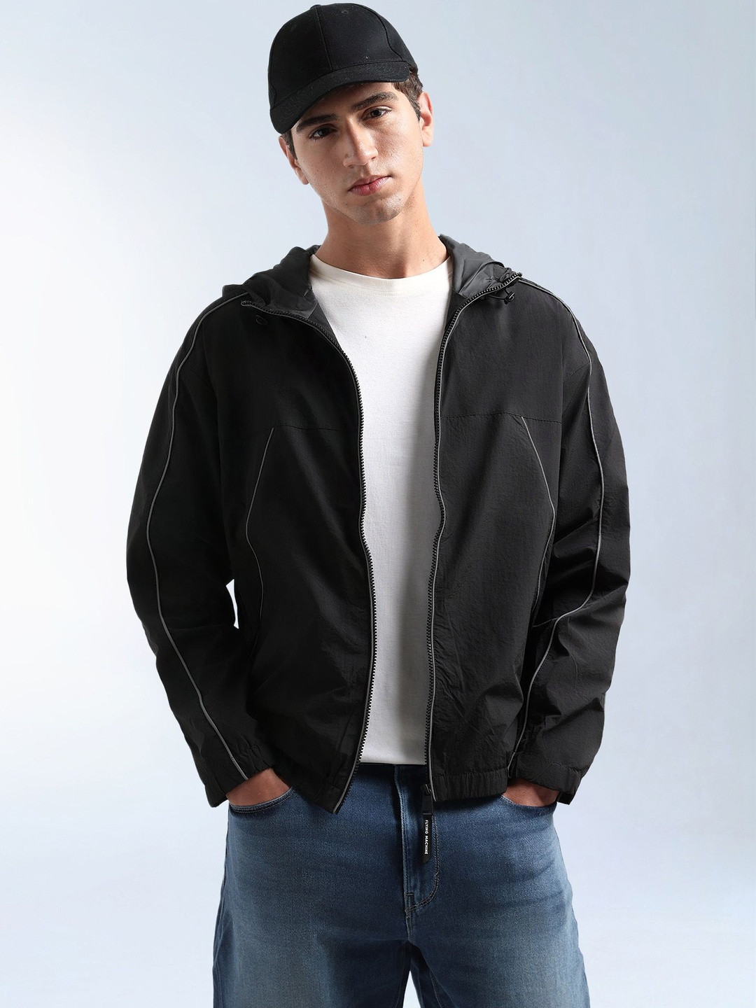 Flying Machine Hooded Lightweight Sporty Jacket