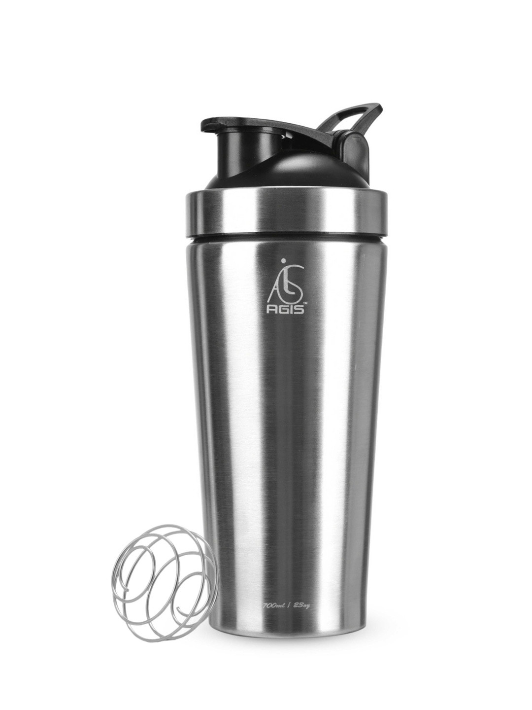 AGIS Silver-Toned Single Stainless Steel Solid Water Bottle