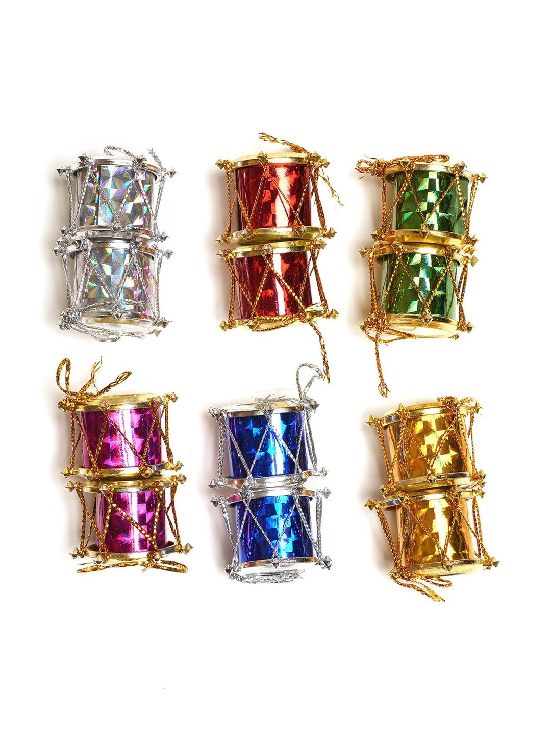 PROKART Red & Blue Glittered Premium Christmas Mixed Decorations Ornaments