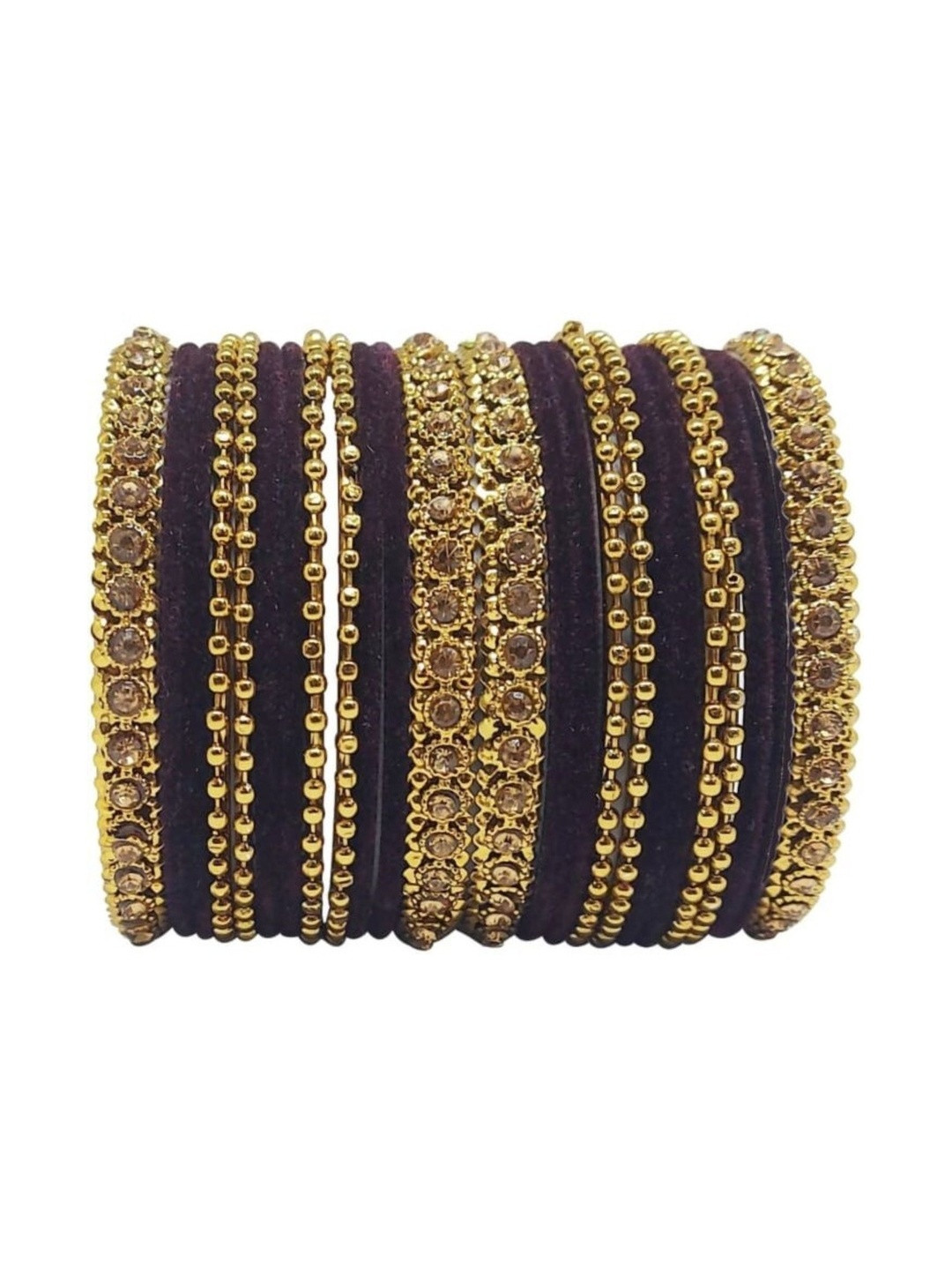 THE BLAZZE Brown Glass Artificial Stones Bangle