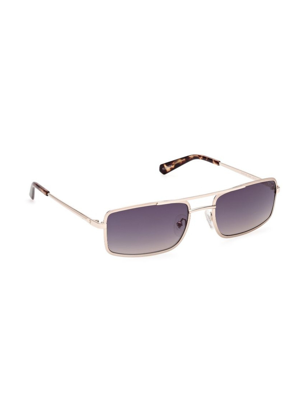 GUESS Men Blue Lens & Gold-Toned Rectangle Sunglasses with UV Protected Lens