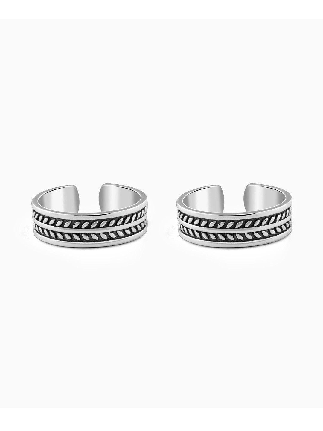 GIVA Set of 2 Oxidised Silver Falak Toe Rings