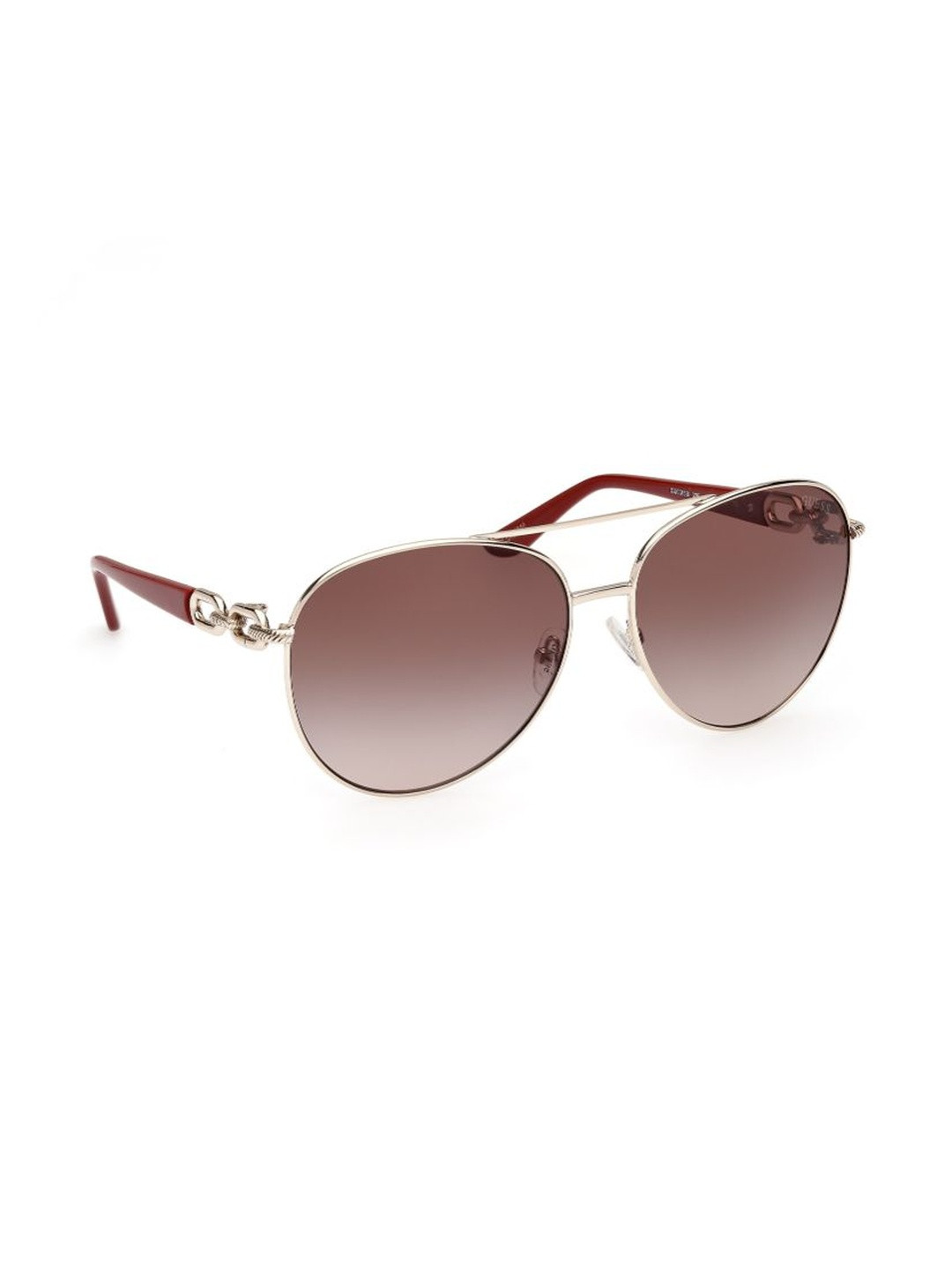 GUESS Women Full Rim UV Protected Gold-Toned Aviator Sunglasses GUS001586132FSG
