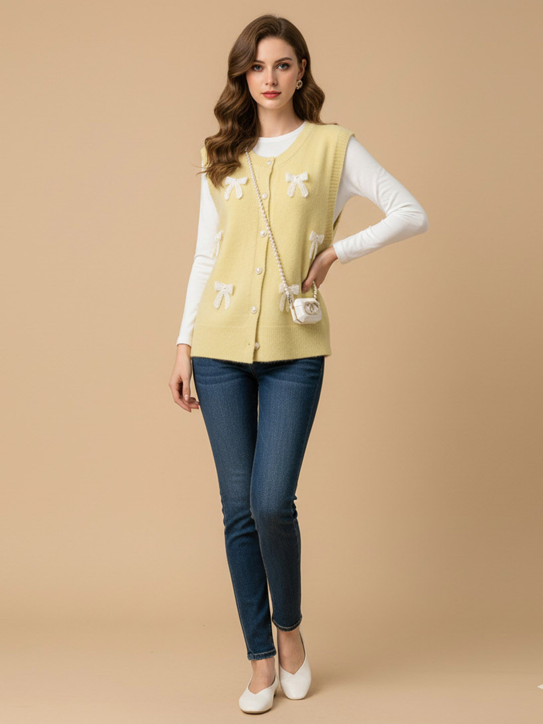 Mast & Harbour Yellow Floral Sleeveless Cardigan