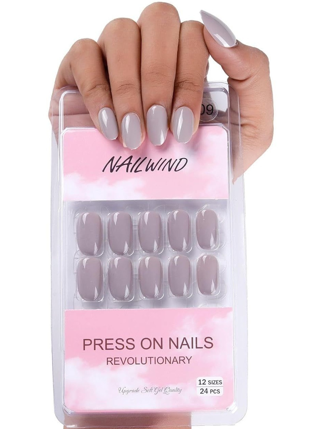 NAILWIND Set Of 24 Press On Reusable Nails - V-9