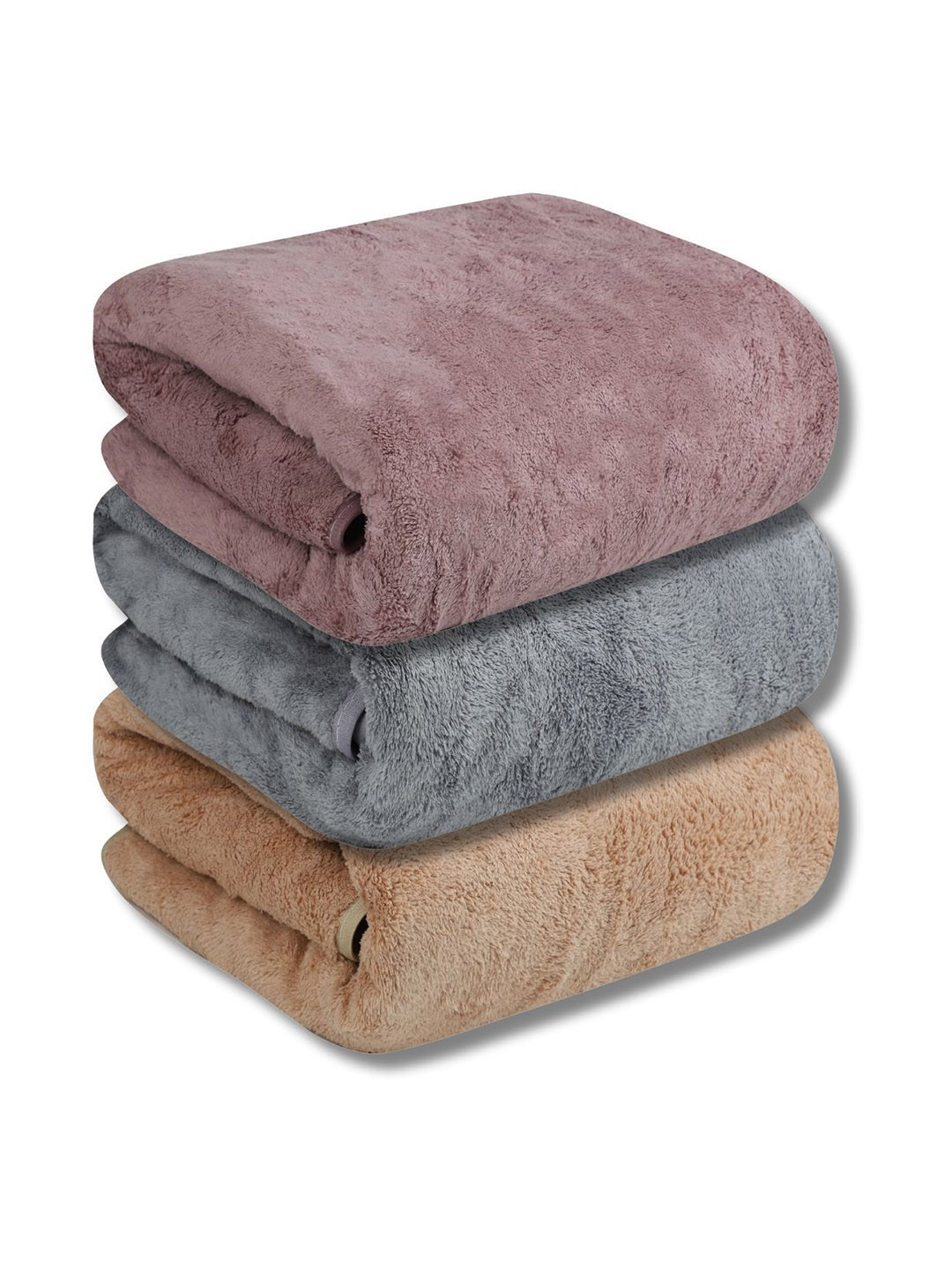 Fezora Beige & Grey 3 450 GSM Bath Towel