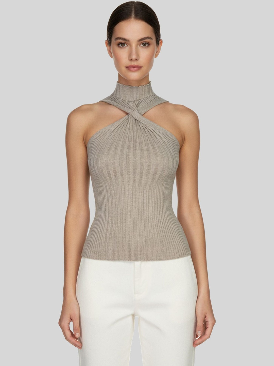 LULU & SKY Halter Neck Twisted Top