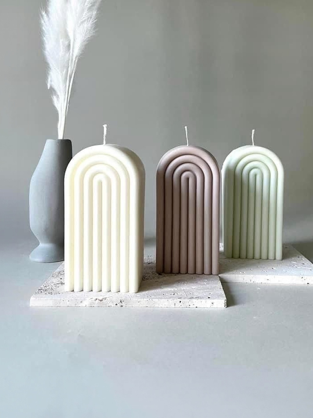 Dainty Little Shop Green & Cream-Coloured 1 pieces Core Candle