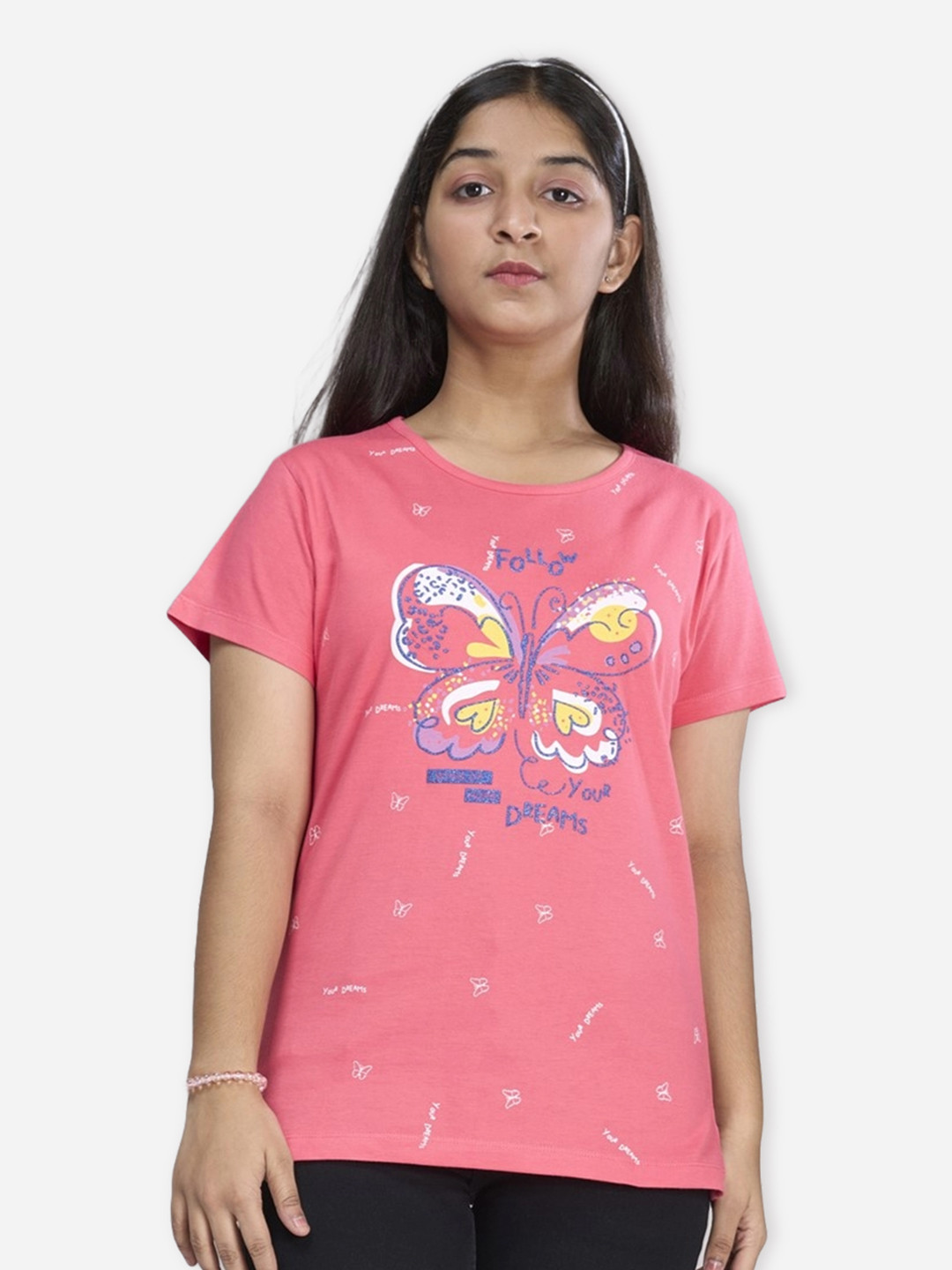 ZUNIORS SSC Kids-Unisex Pink Cotton Printed Tshirts